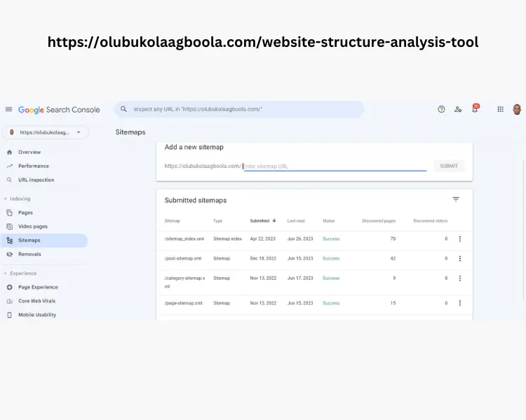 Website Structure Analysis Tool - Google Search Console